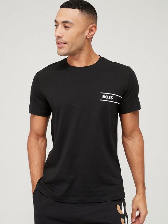 front image of boss-bodywear-24-lounge-t-shirt-black