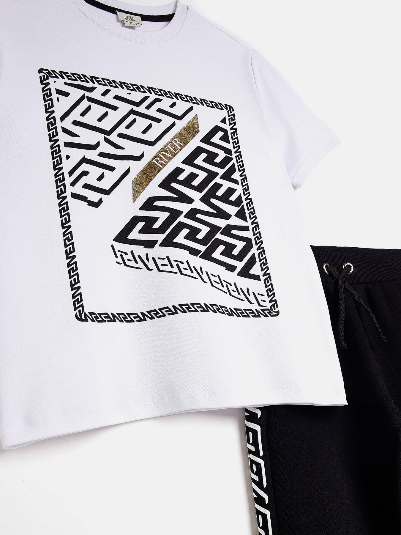  image of river-island-boys-monogram-jogger-outfit-white
