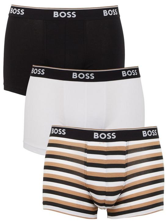 front image of boss-bodywear-3-pack-power-design-trunks-multi