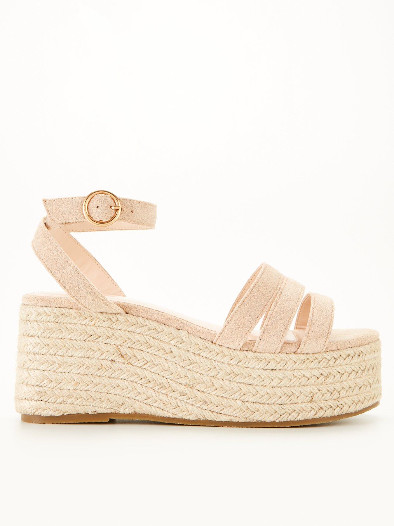 Nude deals suede wedges