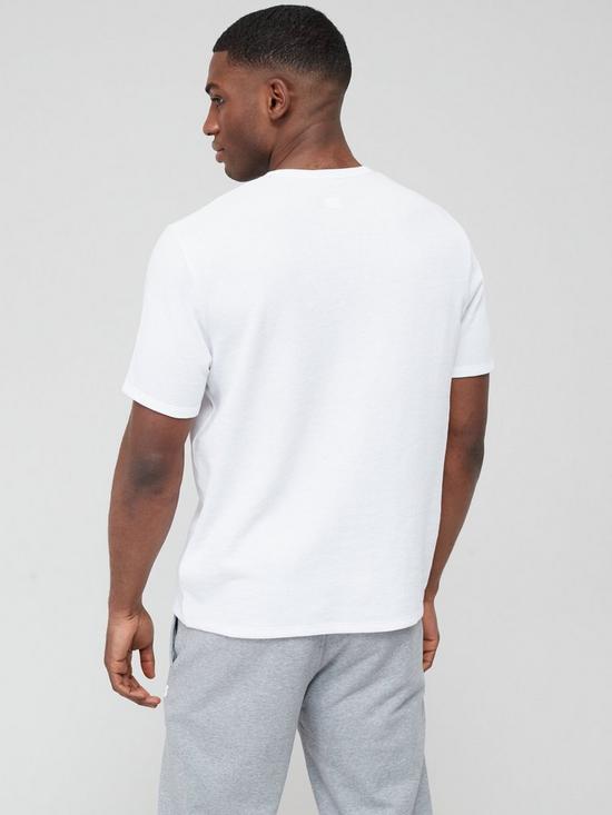 stillFront image of boss-bodywear-waffle-lounge-t-shirt-white