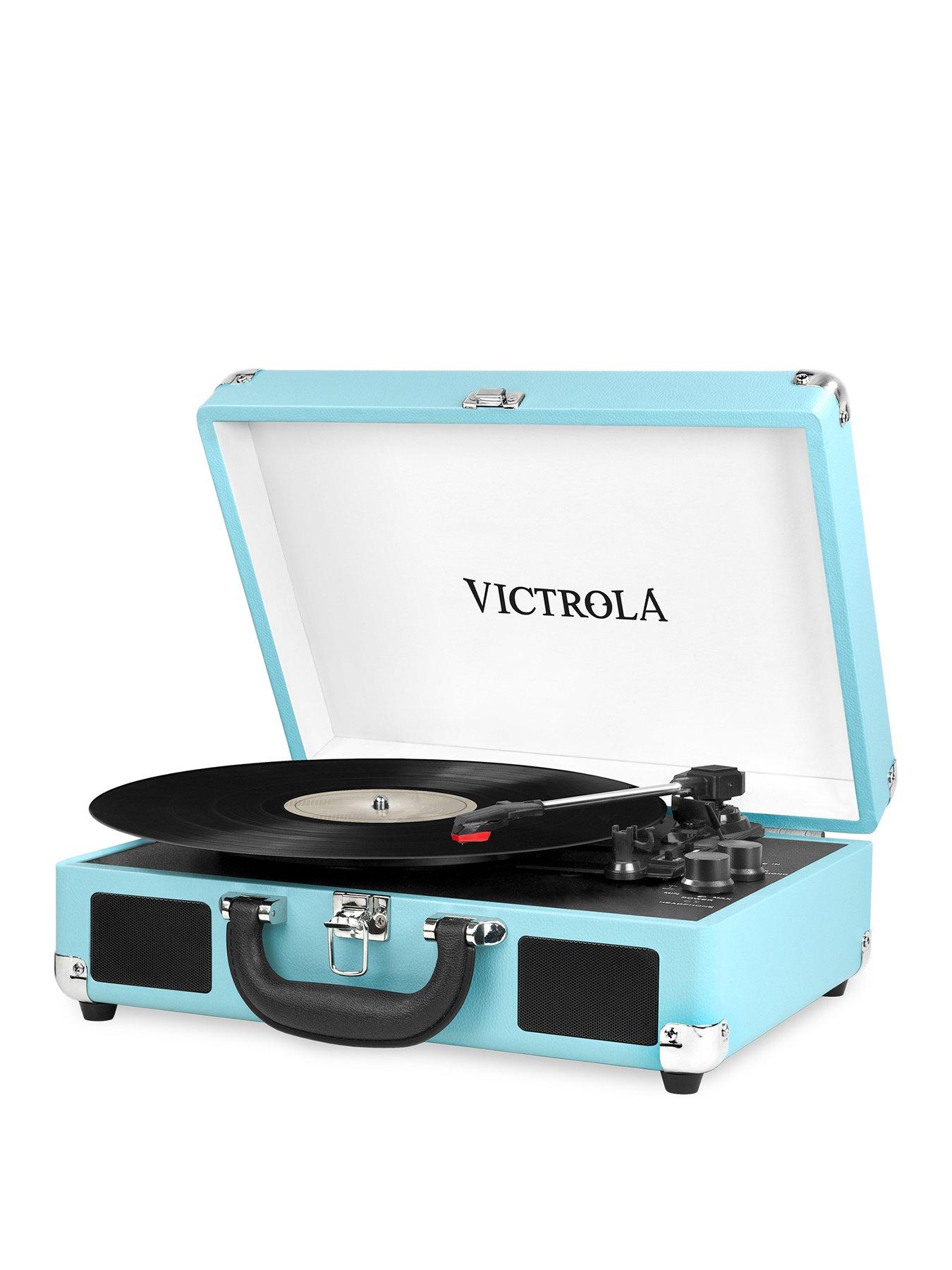 Victrola Journey Portable Record Player (Turquoise) - Bluetooth 5.0  Suitcase Turntable with Built-In Stereo Speakers