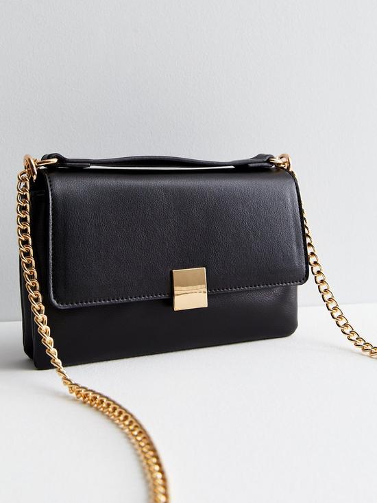 front image of new-look-black-leather-look-top-handle-cross-body-bag