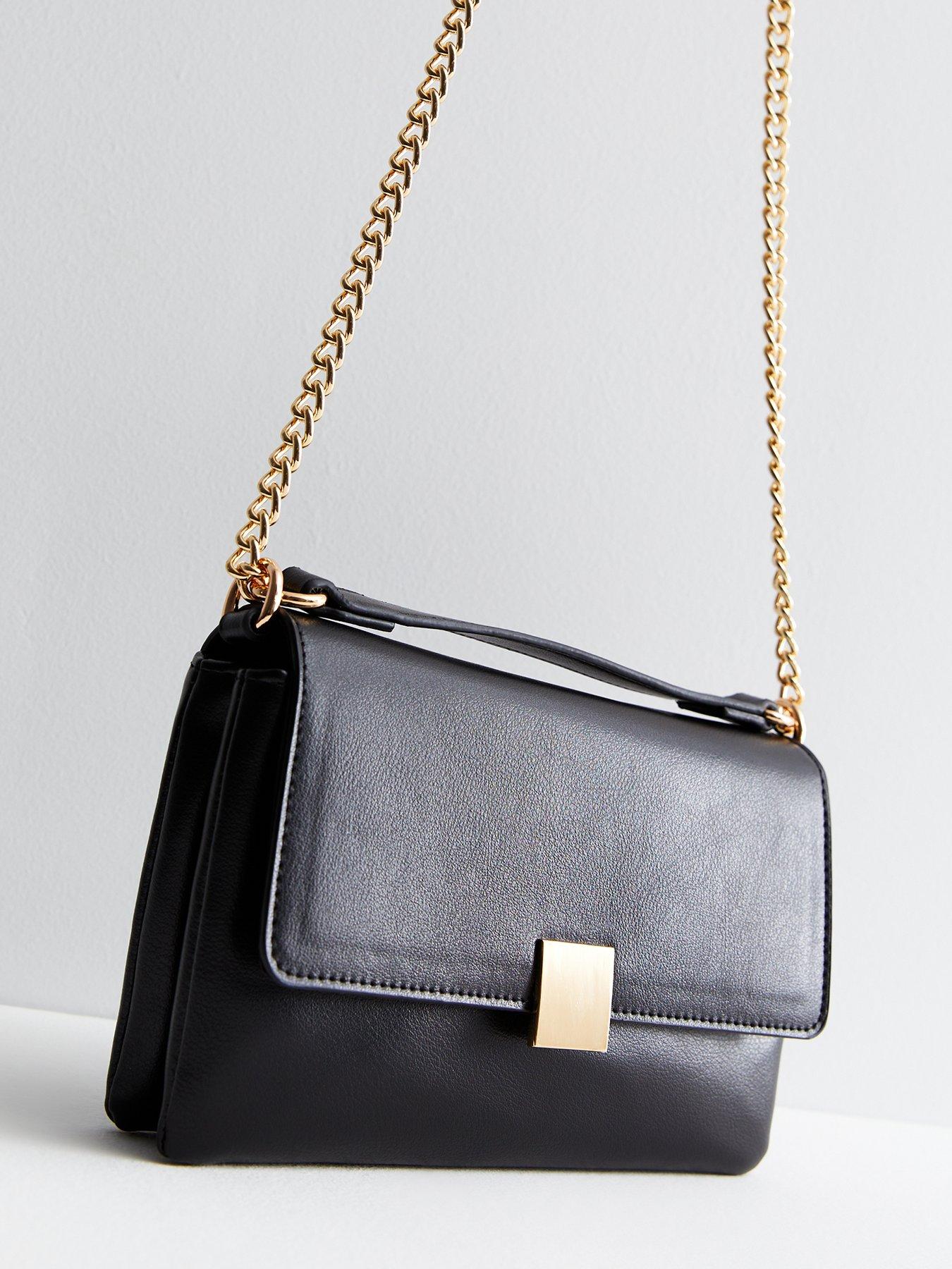  image of new-look-black-leather-look-top-handle-cross-body-bag