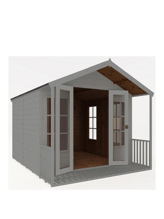 front image of mercia-10-x-8ft-premium-traditional-summerhouse-pre-painted-with-installation