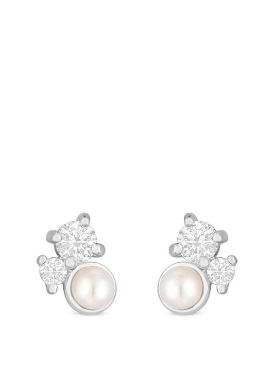 front image of simply-silver-sterling-silver-925-freshwater-pearl-cluster-stud-earrings