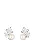  image of simply-silver-sterling-silver-925-freshwater-pearl-cluster-stud-earrings