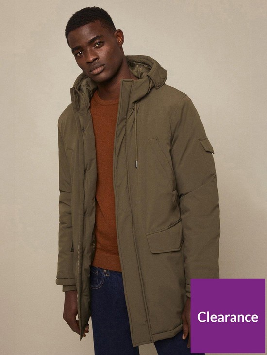 front image of burton-menswear-london-hooded-padded-parka-coat-khakinbsp