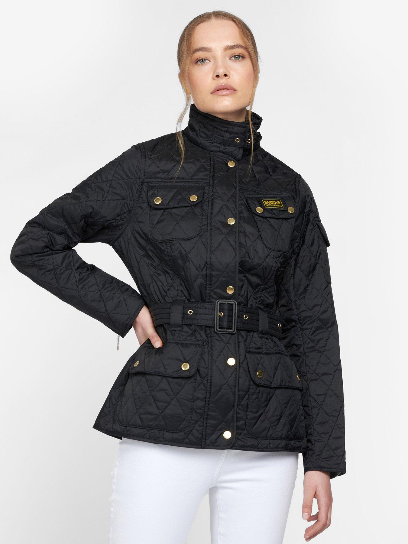 Barbour quilted jacket store with cord collar womens