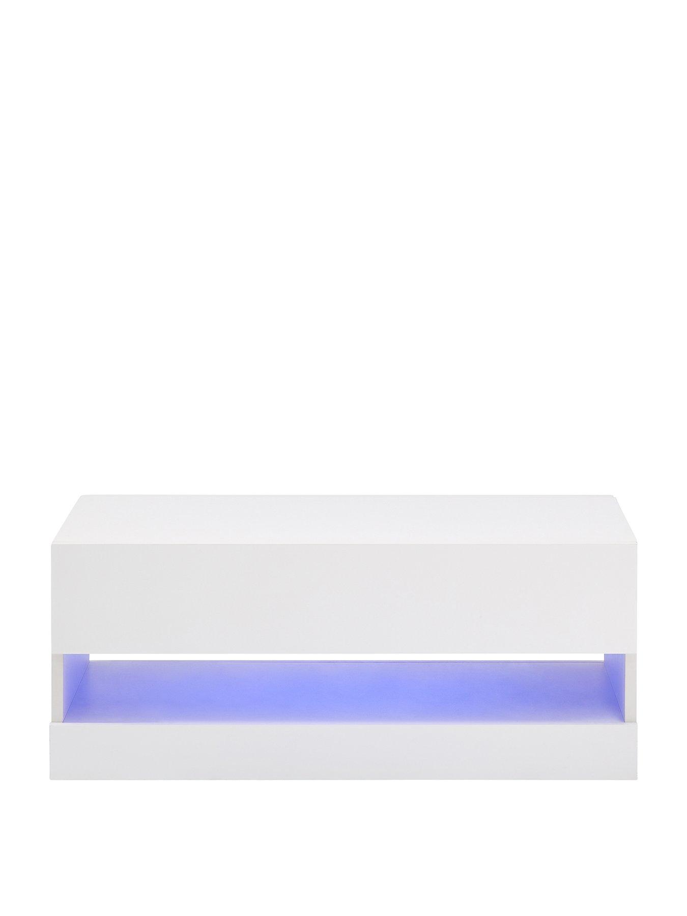 Image 2 of 6 of GFW Galicia Compact Coffee Table with LED Light - White