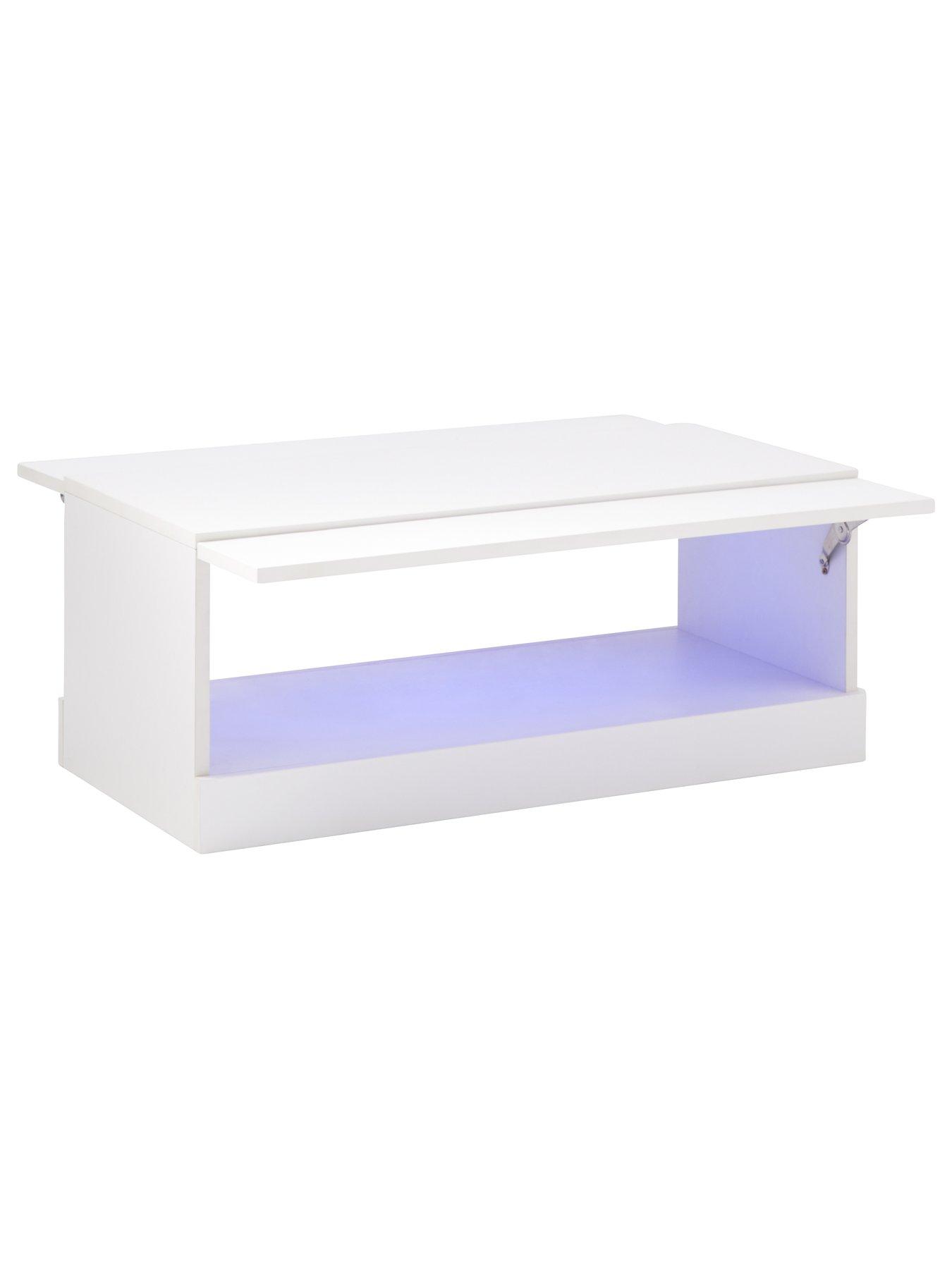 Image 4 of 6 of GFW Galicia Compact Coffee Table with LED Light - White