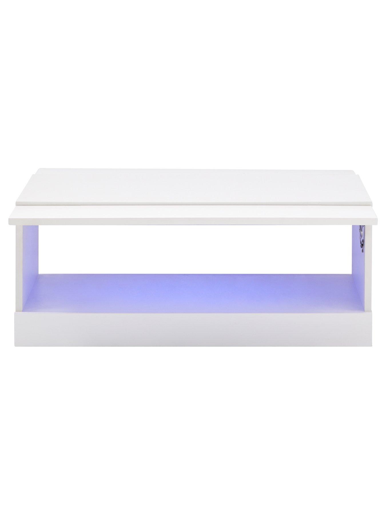 Image 5 of 6 of GFW Galicia Compact Coffee Table with LED Light - White