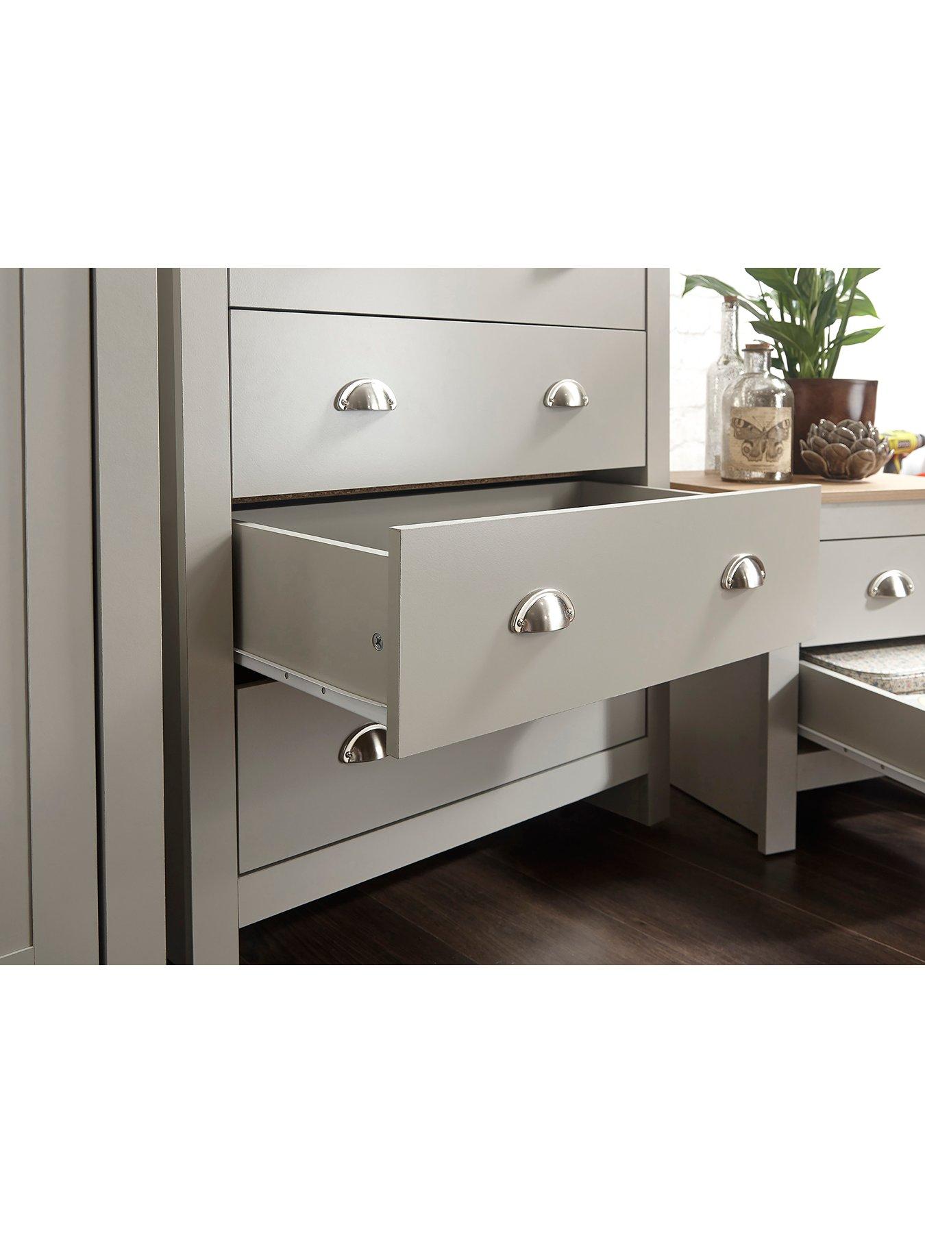 Image 6 of 6 of GFW Lancaster 4 Piece Package - 3 Door Wardrobe, 4 Drawer Chest and 2 Bedside Chests