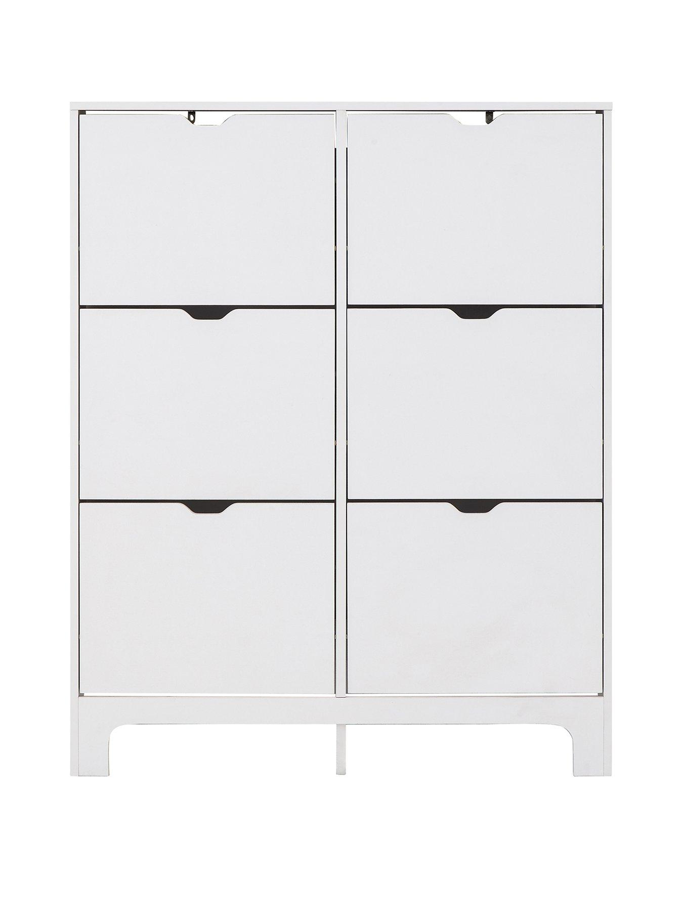  image of gfw-narrow-6-drawer-shoe-cabinet-white