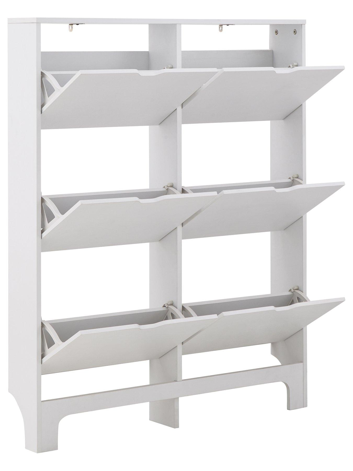  image of gfw-narrow-6-drawer-shoe-cabinet-white