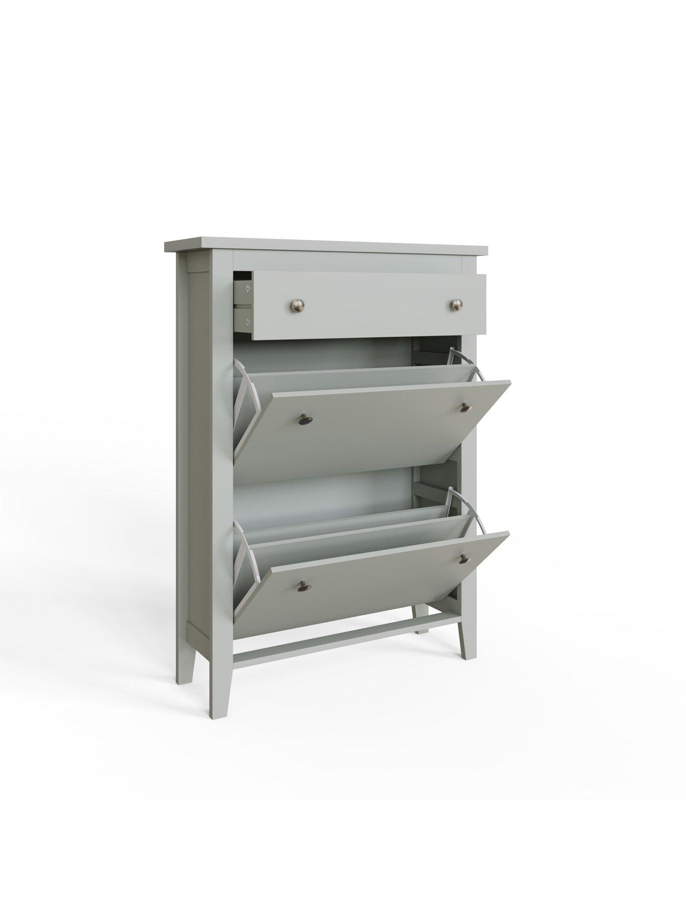 GFW Deluxe Tier Shoe Cabinet Grey Littlewoods