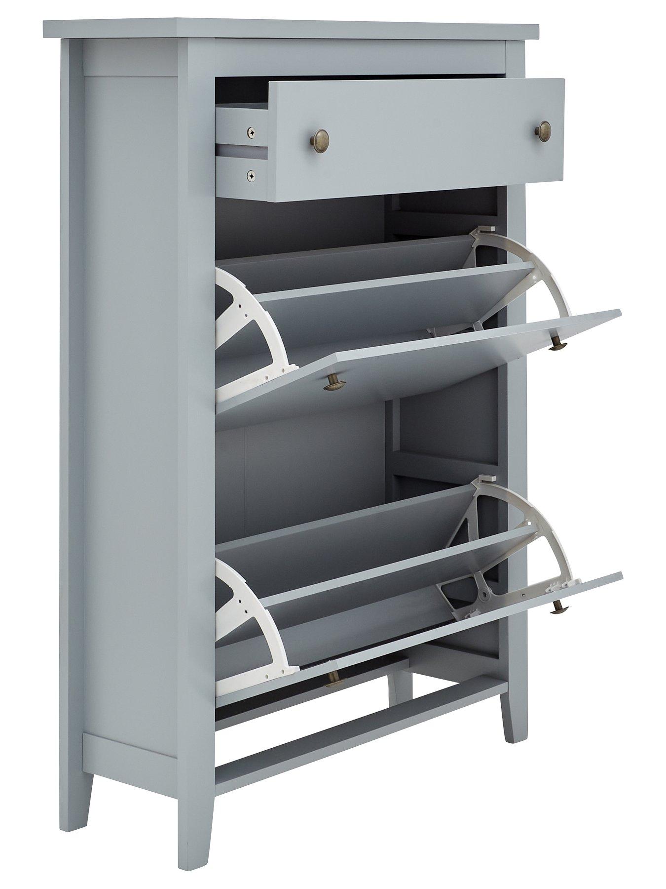  image of gfw-deluxe-2-tier-shoe-cabinet-grey