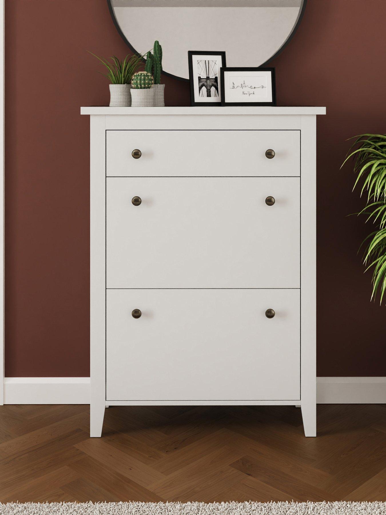 Image 1 of 7 of GFW Deluxe 2 Tier Shoe Cabinet - White