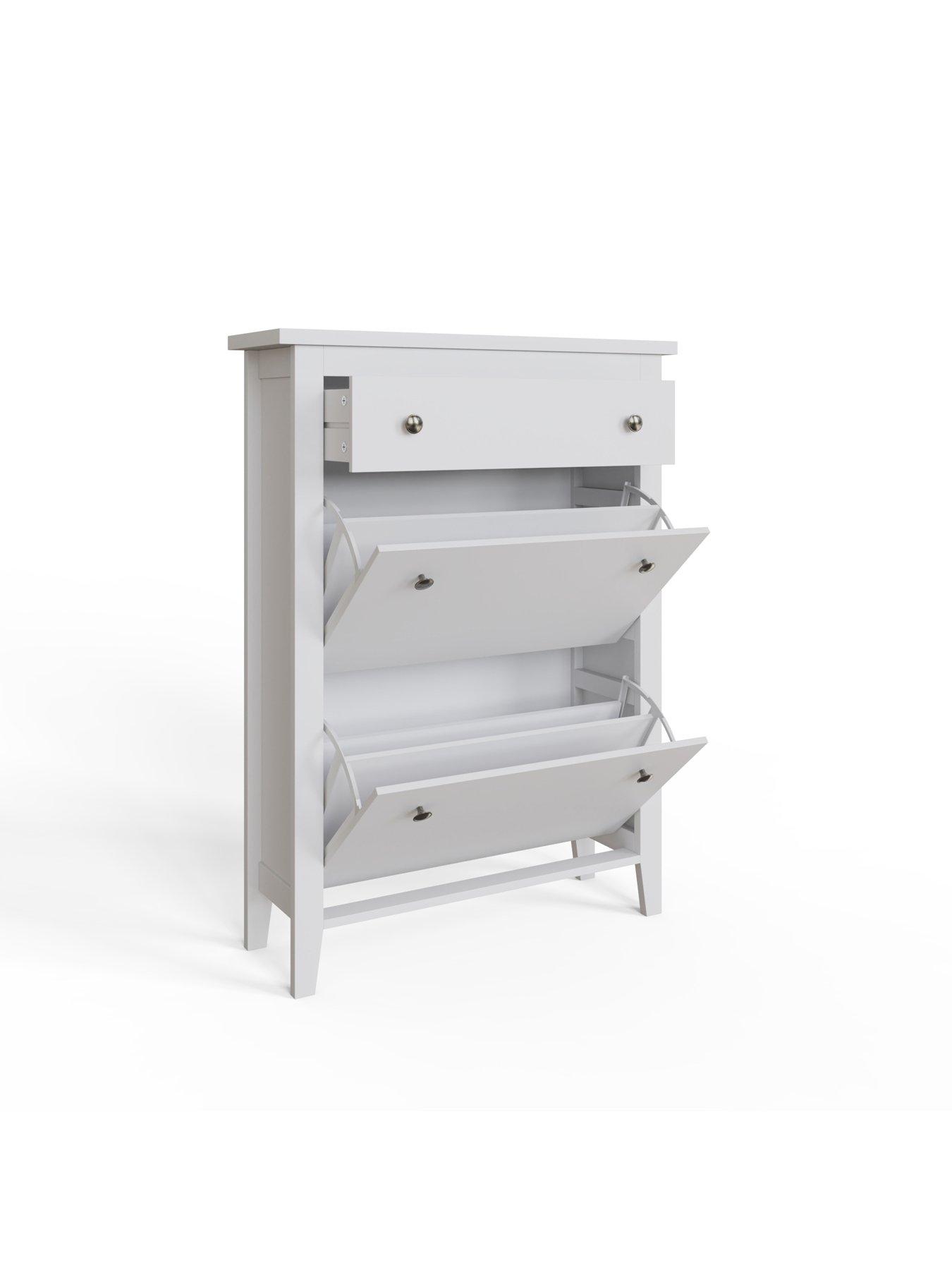 Image 3 of 7 of GFW Deluxe 2 Tier Shoe Cabinet - White