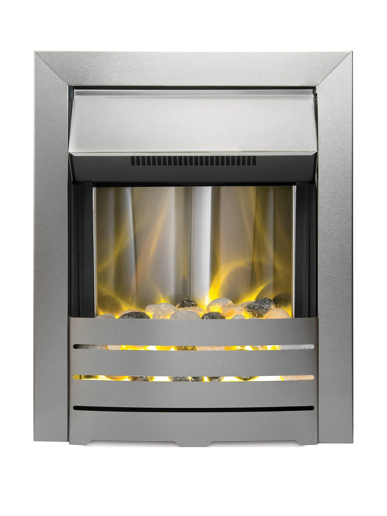 undefined Adam Helios Electric Fire in Brushed Steel
