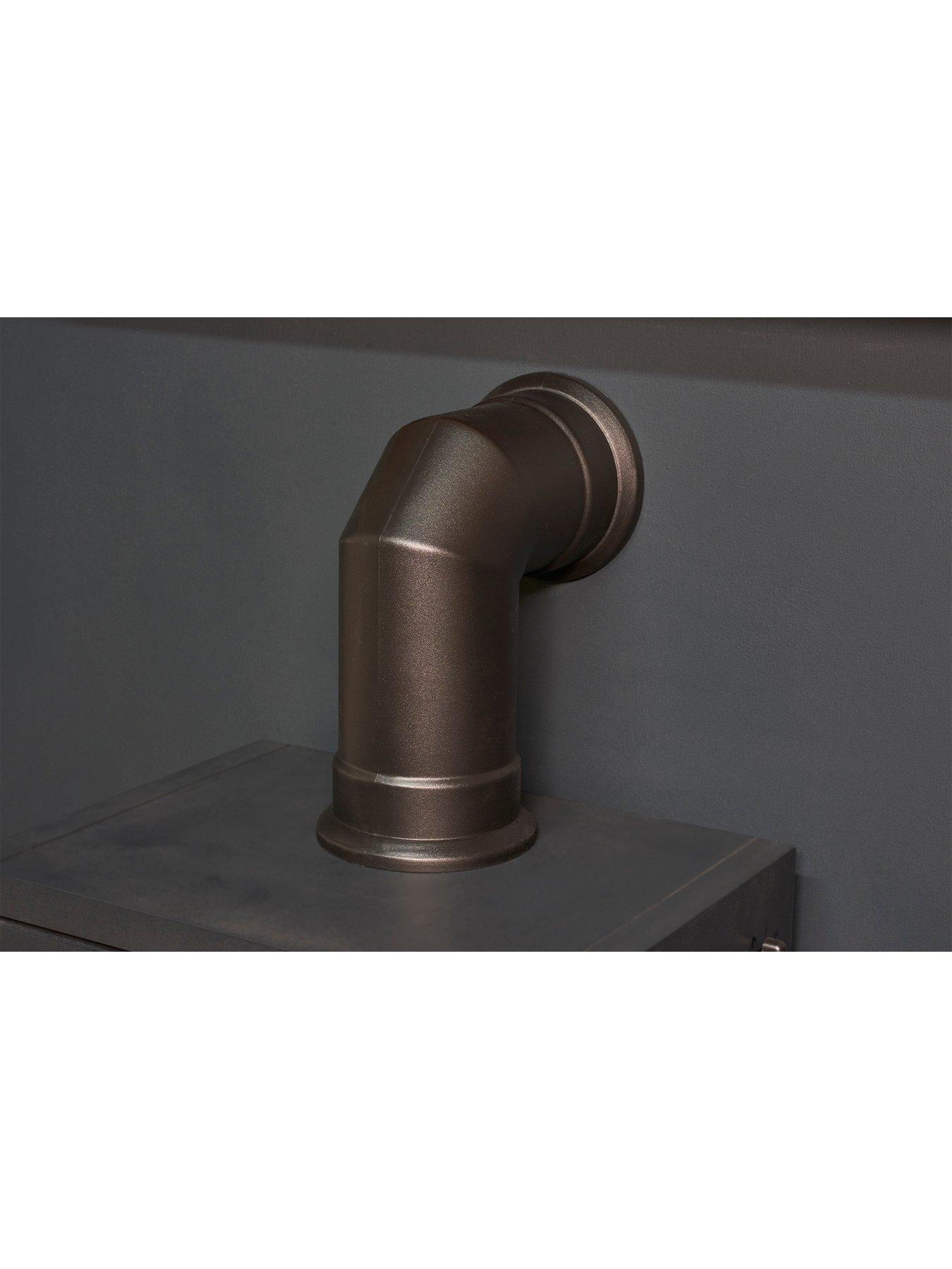  image of adam-fires-fireplaces-adam-oak-beam-hearth-amp-stove-pipe-with-bergen-stove-in-charcoal-grey