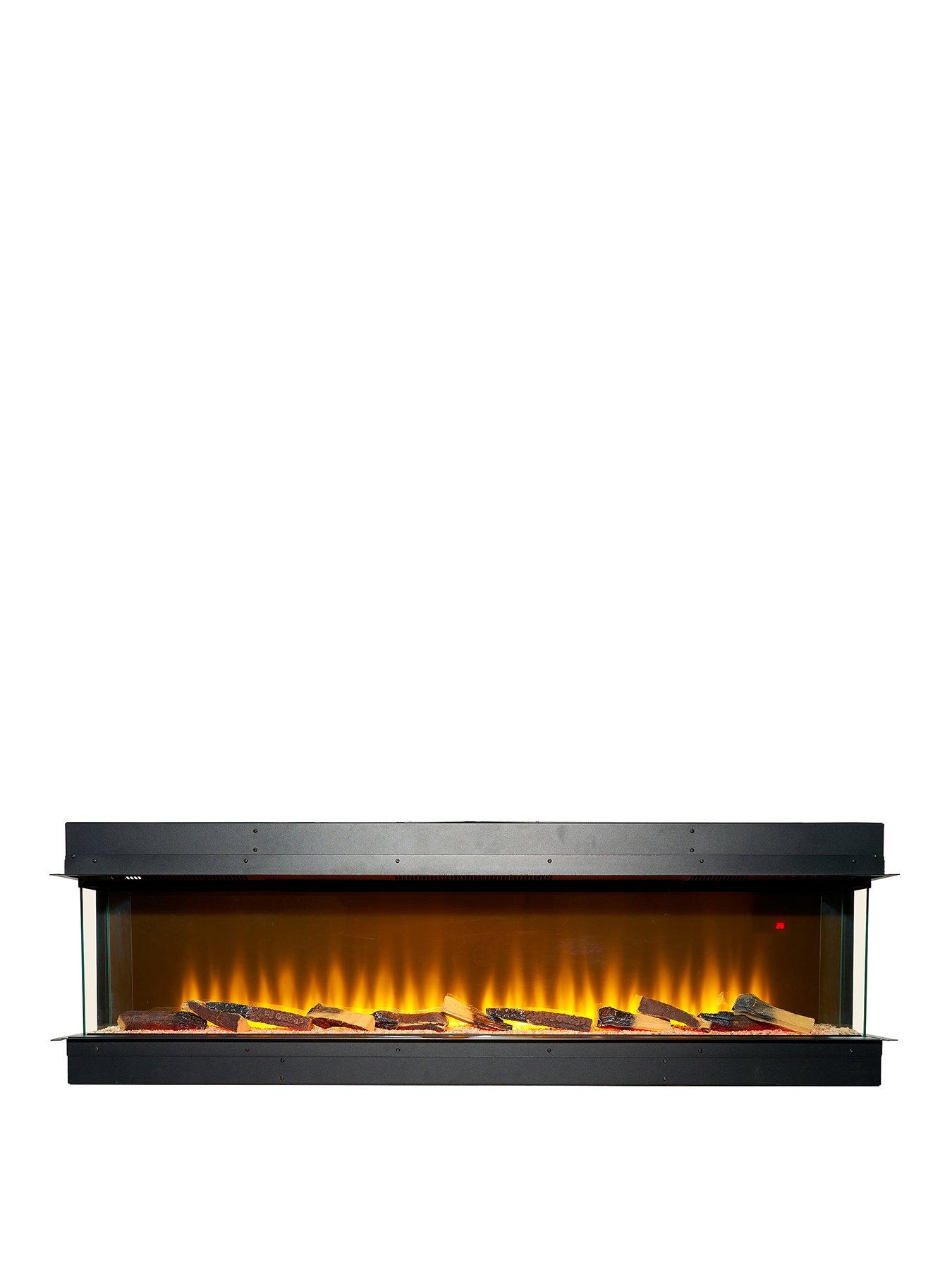 Adam Fires & Fireplaces Adam Sahara Electric Inset Media Wall Fire with Remote Control, 1000mm