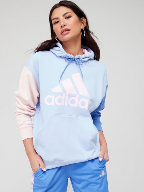 adidas-sportswear-colour-block-overhead-hoodie-blue