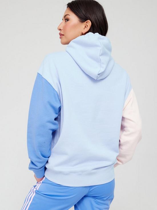 stillFront image of adidas-sportswear-colour-block-overhead-hoodie-blue