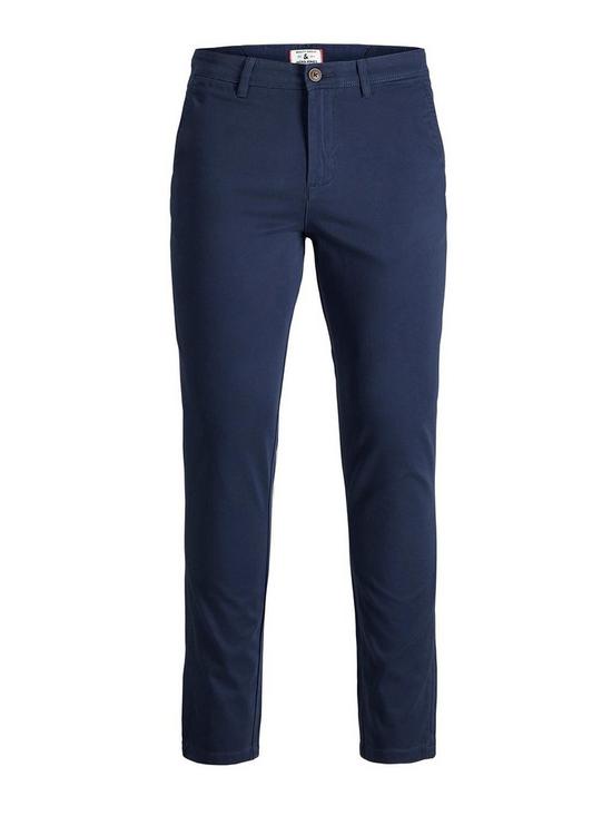 front image of jack-jones-junior-boys-marco-bowie-chino-trousers-navy