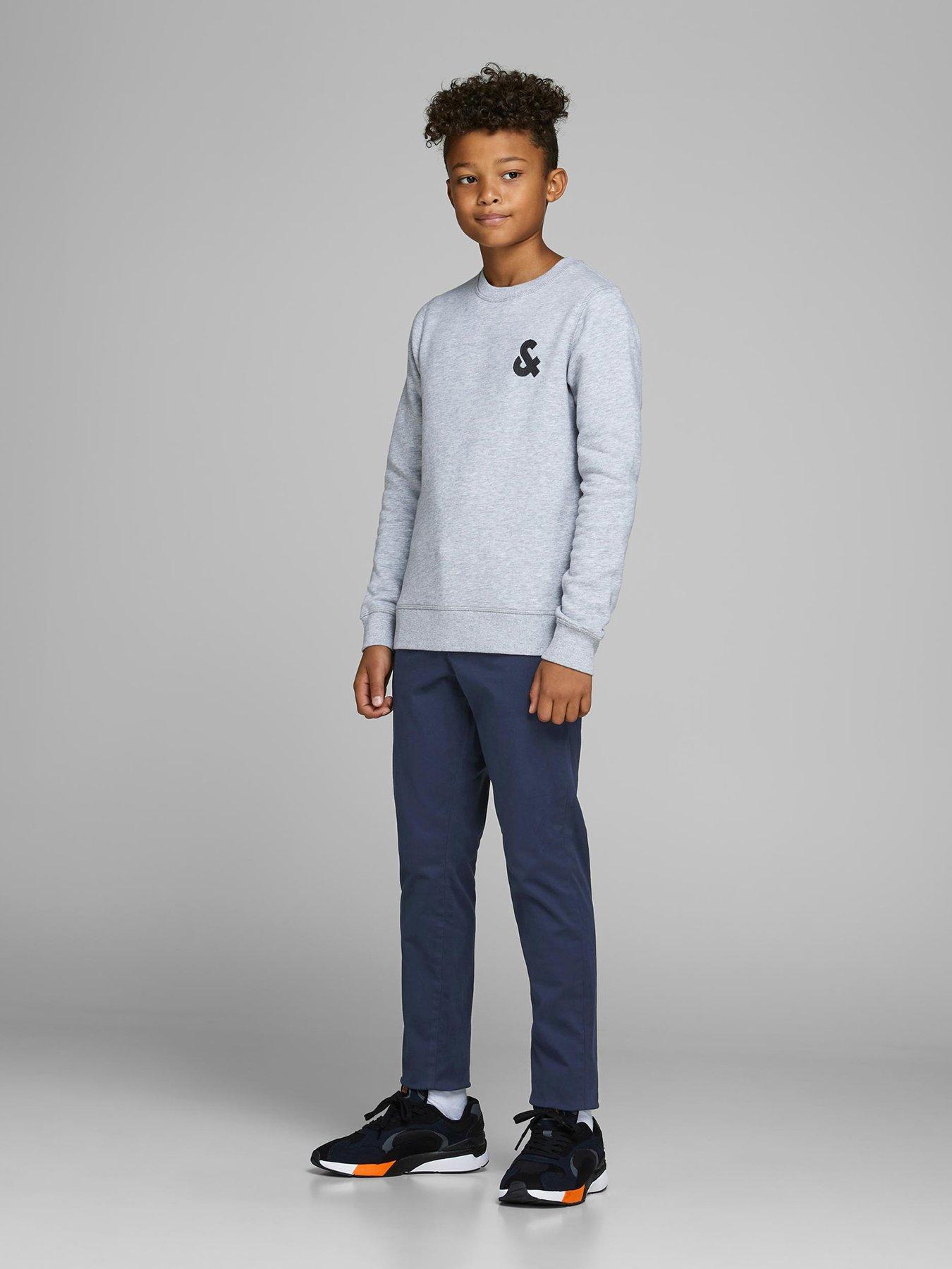  image of jack-jones-junior-boys-marco-bowie-chino-trousers-navy