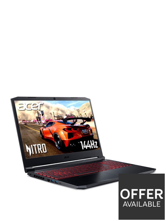 front image of acer-nitro-5-an515-57-gaming-laptop-156in-fhd-144hz-intel-core-i5-nvidia-geforce-rtx-3050-ti-8gb-ram-512gb-ssd