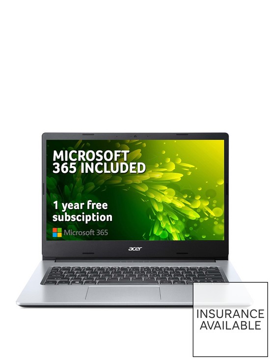 stillFront image of acer-aspire-1-a114-33-laptop-14in-hd-intel-celeron-4gb-ram-64gb-ssd-microsoft-365-personal-included-12-months-silver
