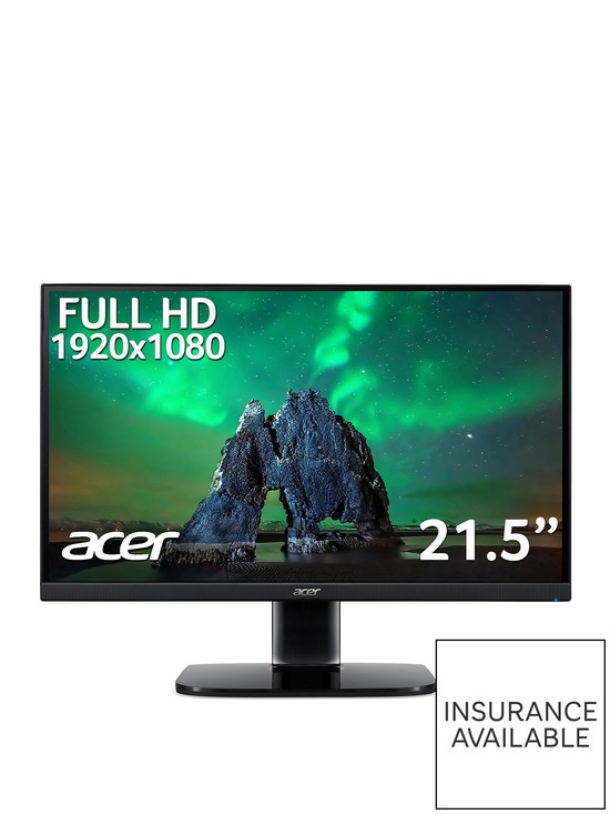 front image of acer-ka222q-21-inch-zero-frame-freesync-1ms-vrb-monitor-black