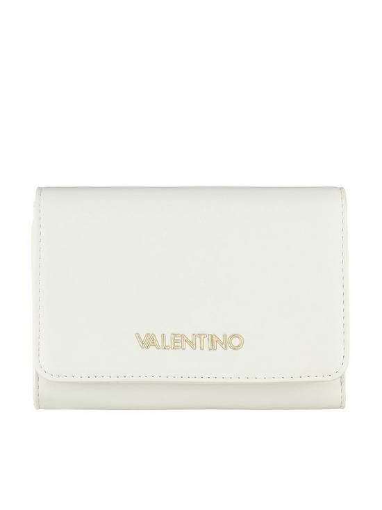 front image of valentino-bags-lemonade-trifold-purse-white