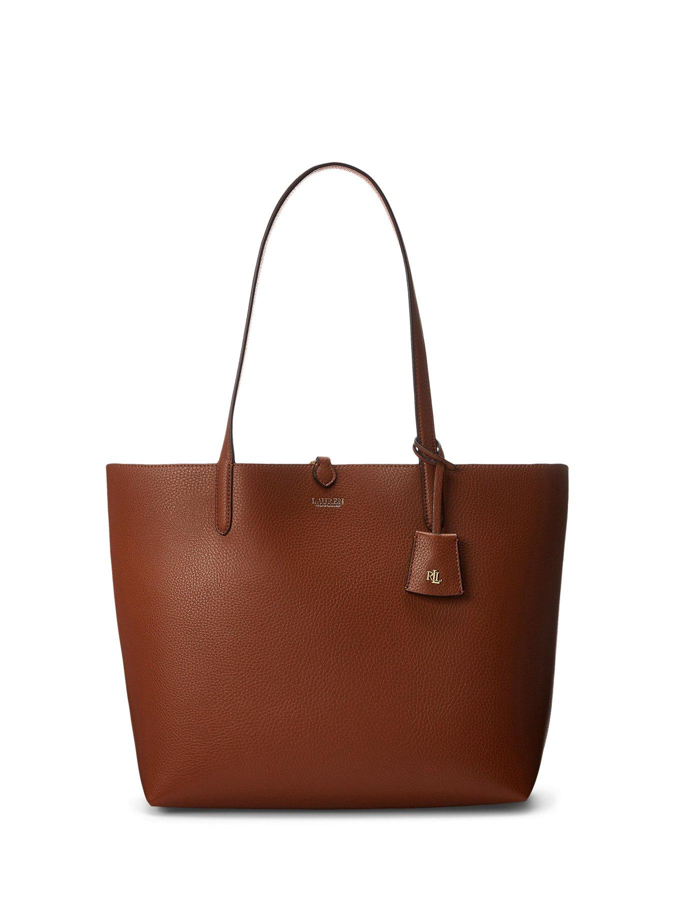 Image 2 of 5 of Lauren by Ralph Lauren Reversible Tote Bag in&nbsp;Medium - Tan And Orange