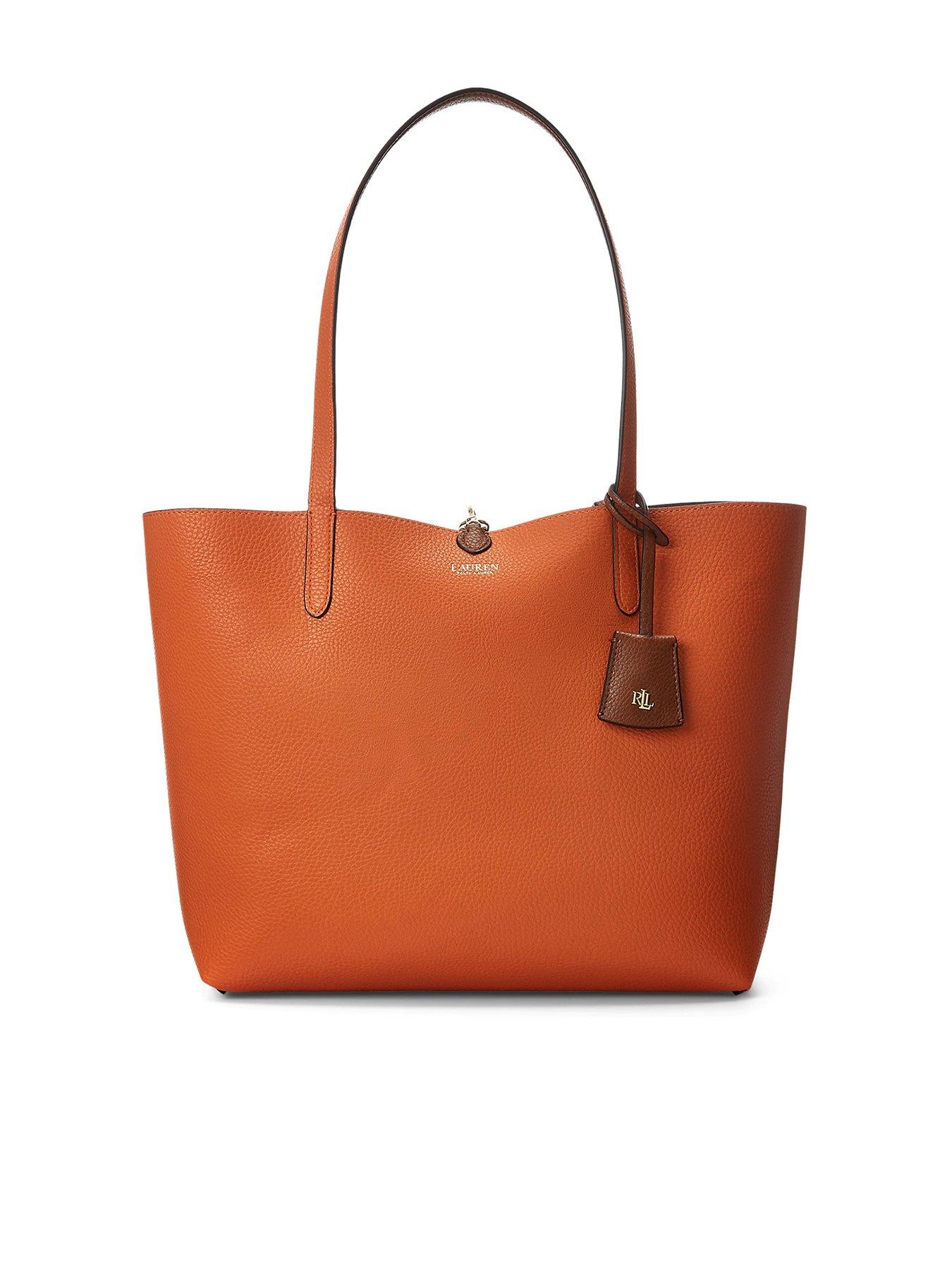 Image 3 of 5 of Lauren by Ralph Lauren Reversible Tote Bag in&nbsp;Medium - Tan And Orange
