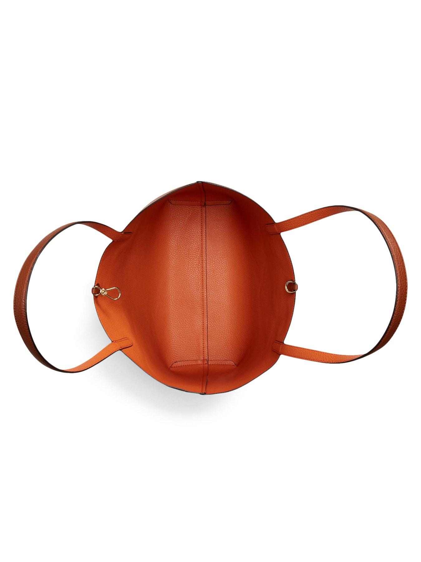 Image 5 of 5 of Lauren by Ralph Lauren Reversible Tote Bag in&nbsp;Medium - Tan And Orange