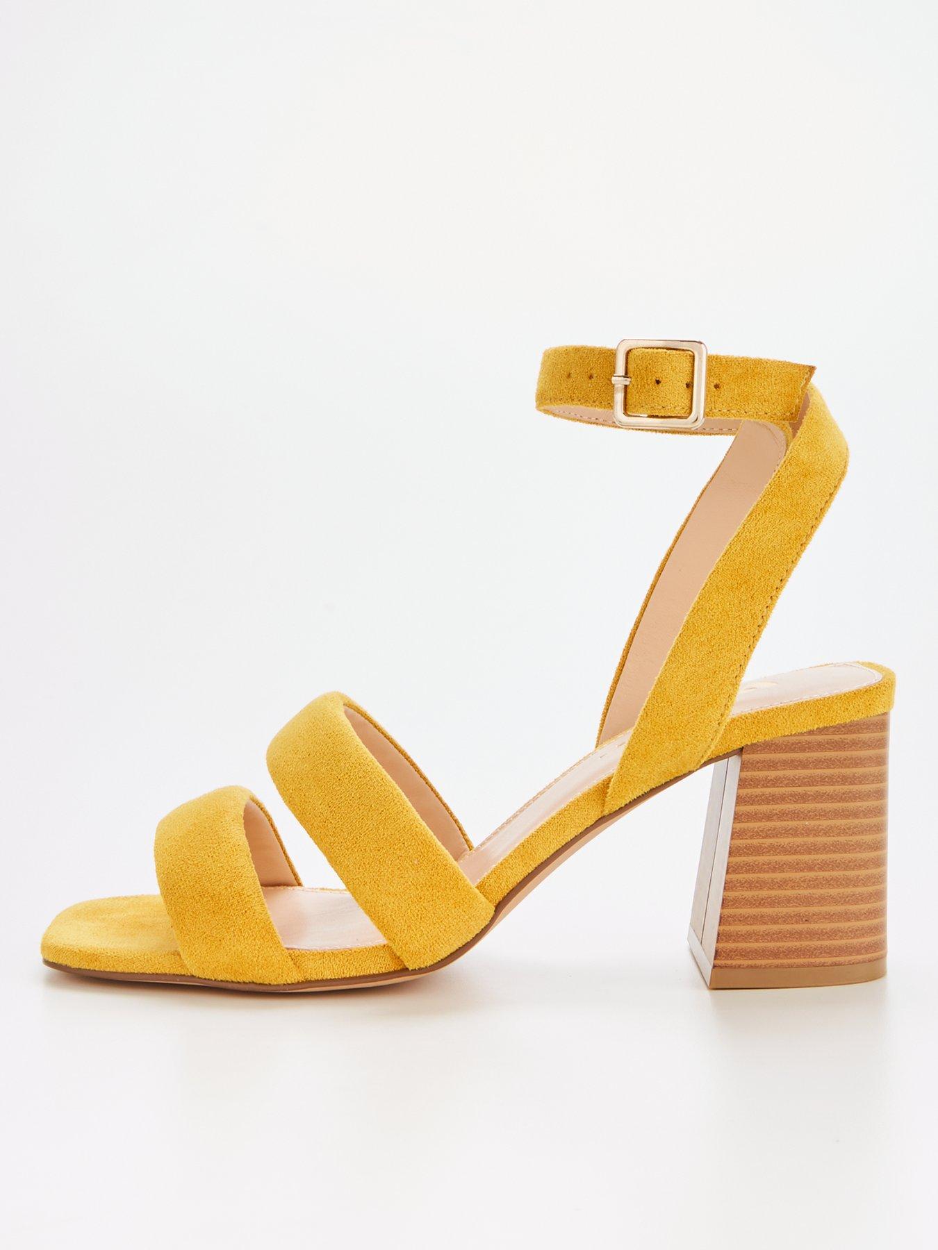 Mustard yellow hot sale heeled sandals