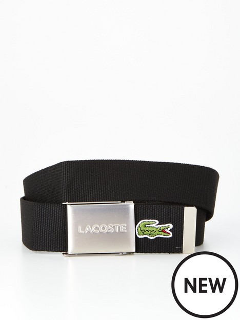 lacoste-engraved-buckle-webbing-belt-black