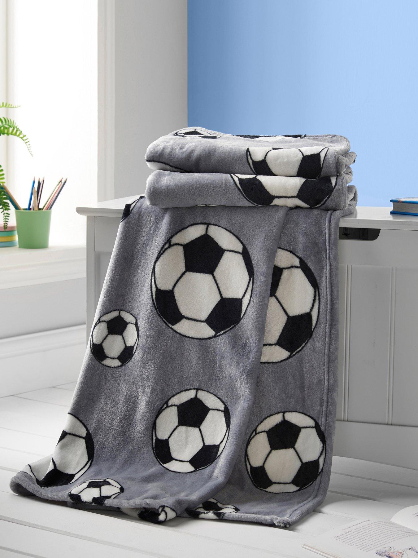 Image 1 of 2 of Catherine Lansfield Kids Living Football Blanket Throw - Multi