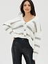  image of michelle-keegan-knitted-stripe-button-through-cardigan-multi