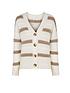  image of michelle-keegan-knitted-stripe-button-through-cardigan-multi