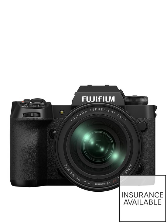 front image of fujifilm-x-h2-mirrorless-digital-camera-with-xf-16-80mm-lens-black