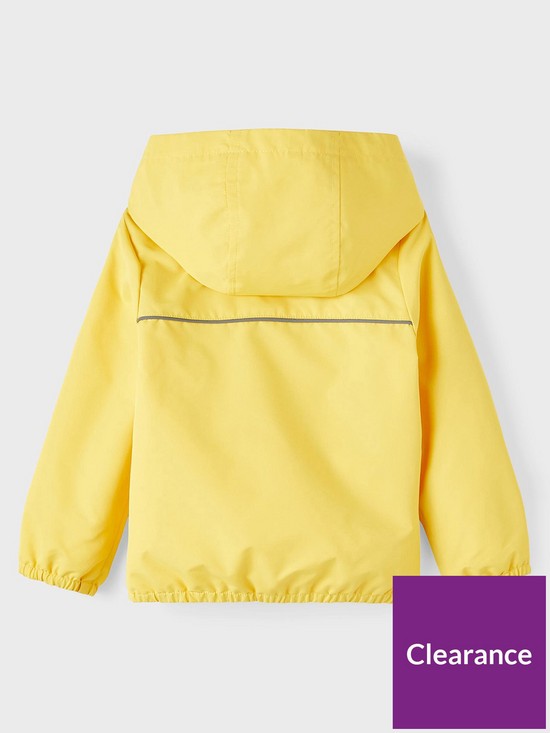 back image of name-it-mini-kids-hooded-rain-jacket-daffodil