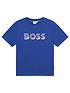  image of boss-boys-gradient-logo-t-shirt-splash-blue