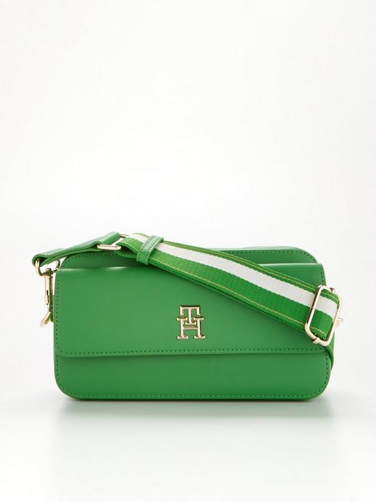 front image of tommy-hilfiger-iconic-tommy-camera-bag-green