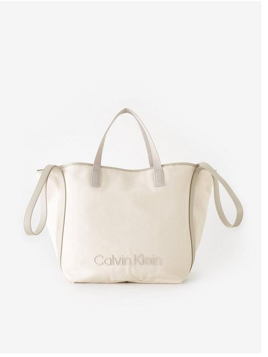 front image of calvin-klein-summer-shopper-bag-beige
