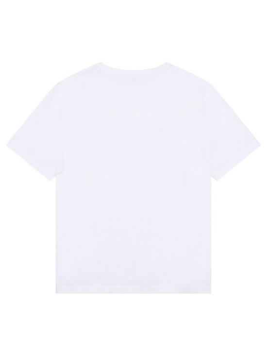 back image of boss-boys-short-sleeve-large-logo-t-shirt-white