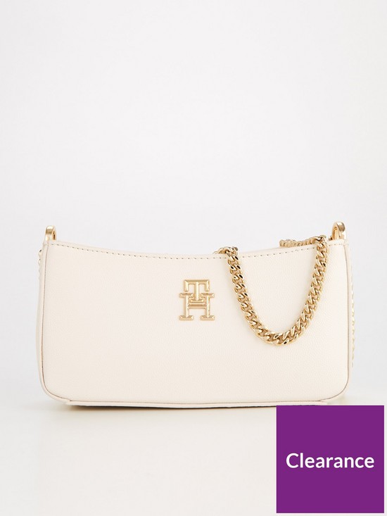 front image of tommy-hilfiger-timeless-chain-crossover-bag-white