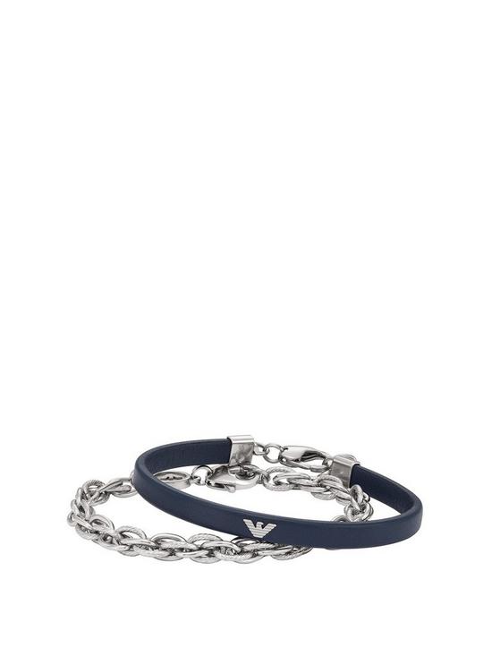 front image of emporio-armani-sentimental-mens-bracelet-set
